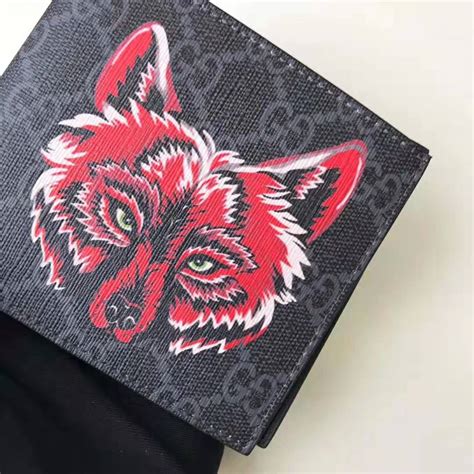 gucci wolf print wallet|checkered Gucci wallet.